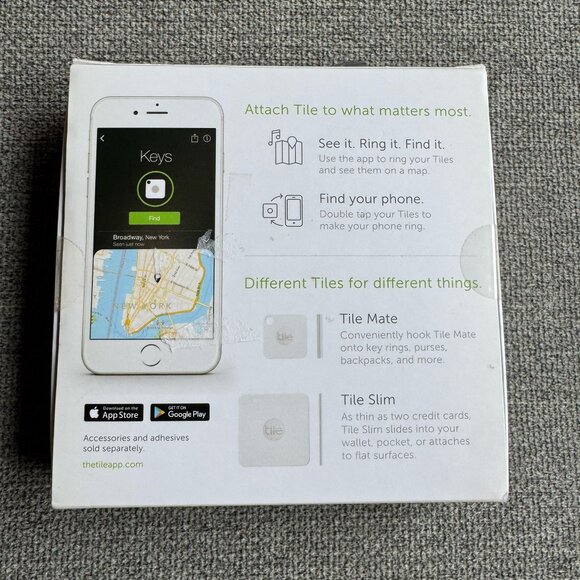 Tile RT16004 Mate and Slim Combo Item Tracker - White/Gray New Seal - Picture 2 of 5